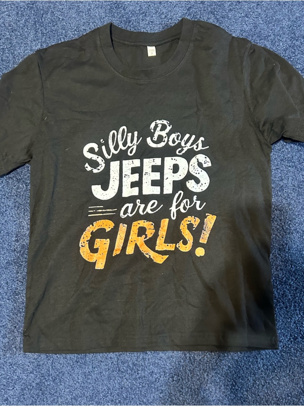 Black Graphic Tee "Silly Boys JEEPS are for GIRLS!"